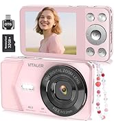 Vitaler Digital Camera, Autofocus 48MP 4K Camera for Photography with 32GB Card, Portable Compact...
