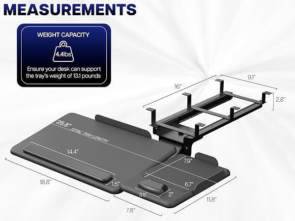 under desk keyboard tray ergonomic tilt mouse pad sliding keyboard drawer adjustable workstation