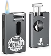 XIFEI Torch Lighter, Adjustable Jet Soft Flame Lighter with Cigar Cutter, Windproof Refillable Bu...