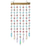 Hanging Crystal Prism Suncatcher Ornament Crystal Wind Chimes Colorful Glass Beads Chain Pendant ...
