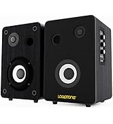 LOOPTONE Powered Bookshelf Speakers - 2.0 Stereo Active Near Field Studio Monitors - Record Playe...