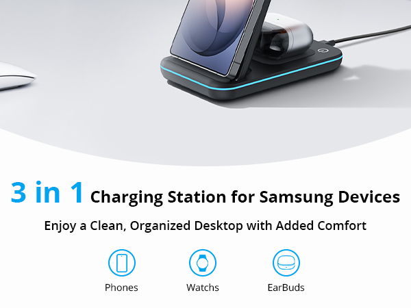 Wireless charger for Samsung multiple devices