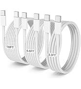 3-Pack Grey [3.3FT+6.6FT+10FT] 60W USB C to USB C Cable, Type C Fast Charging Cable for iPhone Ai...