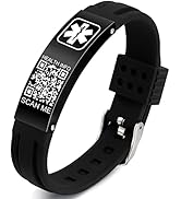 Theluckytag Medical Bracelets for Men Women with QR Code Medical Alert ID Bracelets Sport Boy Gir...