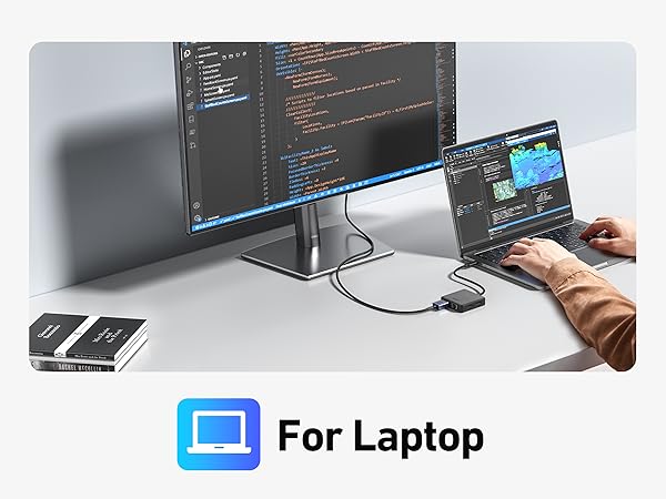 BENFEI USB C HUB 6in1 with HDMI(4K@60Hz), 100Mbps Ethernet, 100W PD, 1*USB 3.2 & 2*USB 2.0