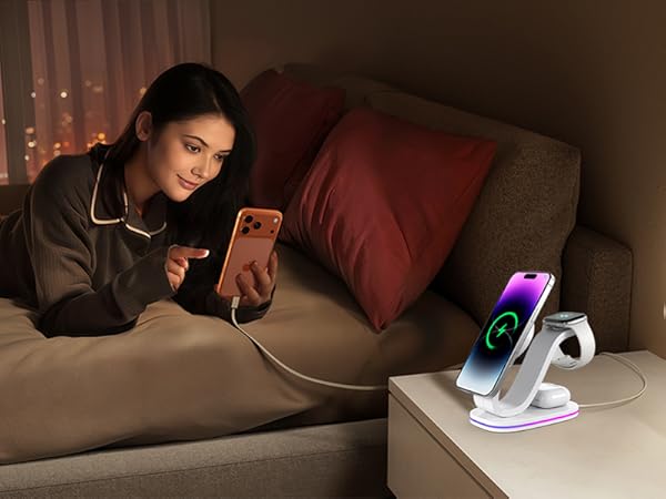 wireless iphone charger fast charging phone and watch charger station for iphone