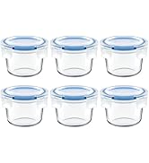 Iyulania Set of 6 Small Glass Storage Containers, 7 oz Food Containers with No-Spill Lids, Thick ...