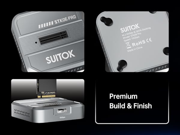 Dual protocol M.2 NVMe and SATA SSD docking station supporting M-Key and B+M Key.
