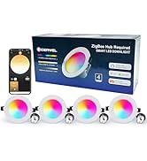 GIDERWEL ZigBee Smart Recessed LED Downlight RGBWW 4 Inch Work with Hub Bridge Echo Plus,APP/Alex...