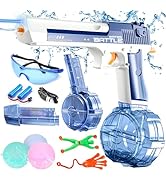 Electric Water Gun with Lighting Effects, Automatic Electric Water Guns Pistol Up to 32 FT Range,...