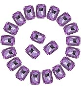 Sew on Rhinestones 50pcs Rectangle Octagon Shaped Rhinestones in Silver Settings Flatback Glass R...