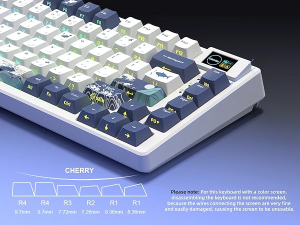 75% Keyboard with Color Multimedia Display Gaming Keyboard