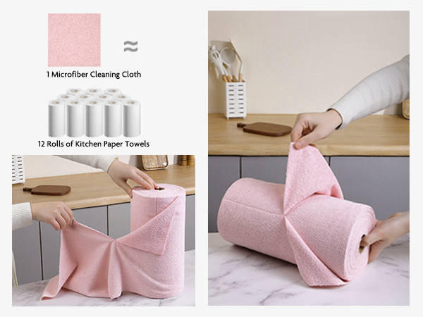 microfiber cleaning cloth roll 