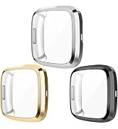 Wepro Screen Protective Case Compatible with Fitbit Versa 2 Smartwatch, 3-Pack Soft TPU Full Cove...
