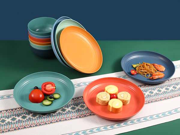 12 Pcs Wheat Straw Plates