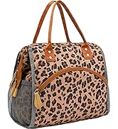 FlowFly Insulated Lunch Bag Wide-Open Lunch Box Large Tote Leakproof Cooler with Drink Holder and...