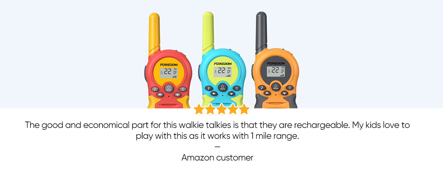 kids walkie talkie 3 pack rechargeable