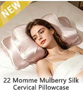 ZIMASILK 22 Momme Mulberry Silk Cervical Pillow Case with Hidden Zipper, 6A Grade Pure Silk Pillo...