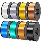 SUNLU 3D Printer Filament, 250G PLA Silk Filament Bundle, 1.75mm Smooth Silk Filament Muticolor, ...