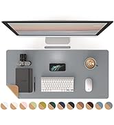 RENMTURE Dual-Sided Desk Pad, Natural Cork &amp; PU Leather Large Mouse mats for Office and Home Work...