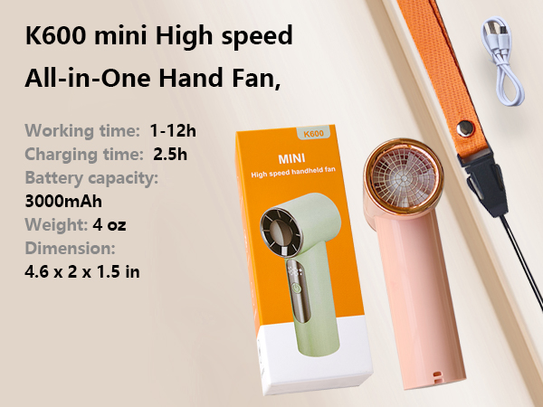h600 mini hand fan