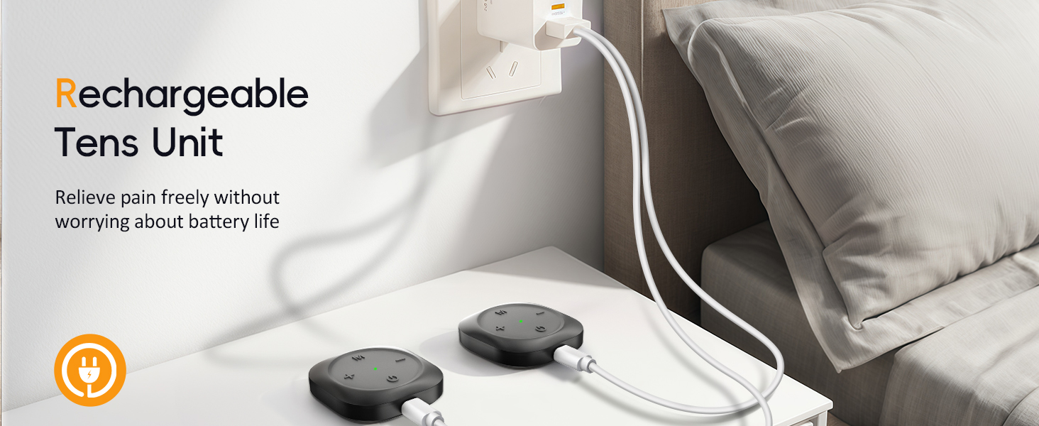 rechargeable tens muscle stimulator for pain relief therapy