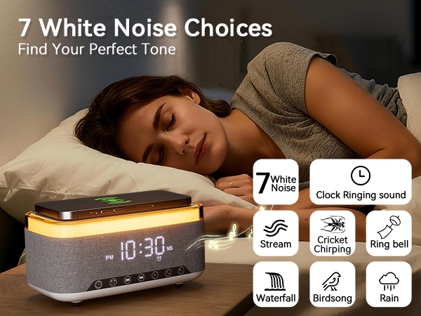 Wireless Charging Alarm Clock Speaker