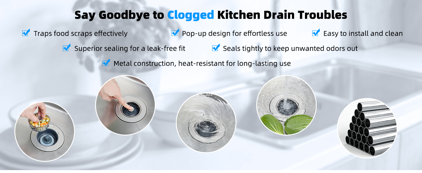 Pop up kitchen sink stopper