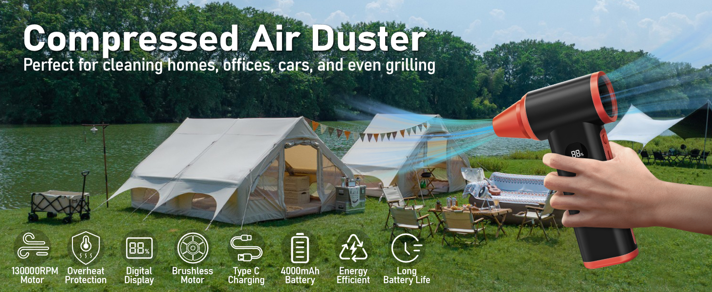 Compressed Air Duster Electric Duster for PC Keyboard