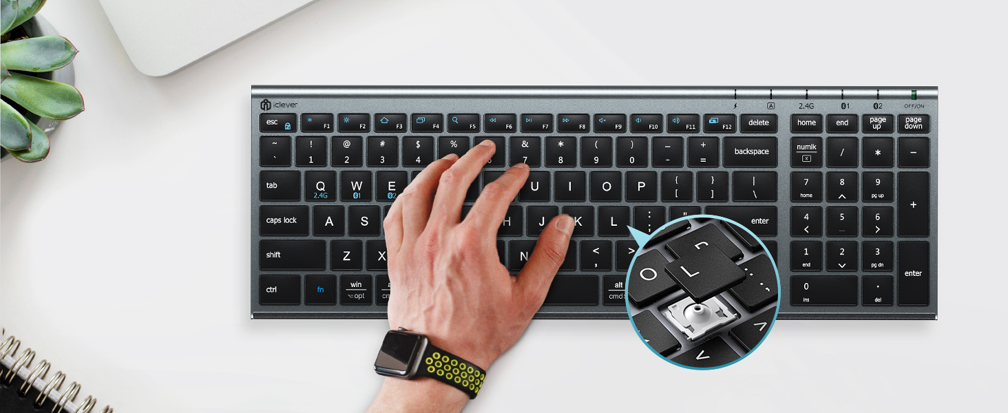 Scissors for quiet Typing