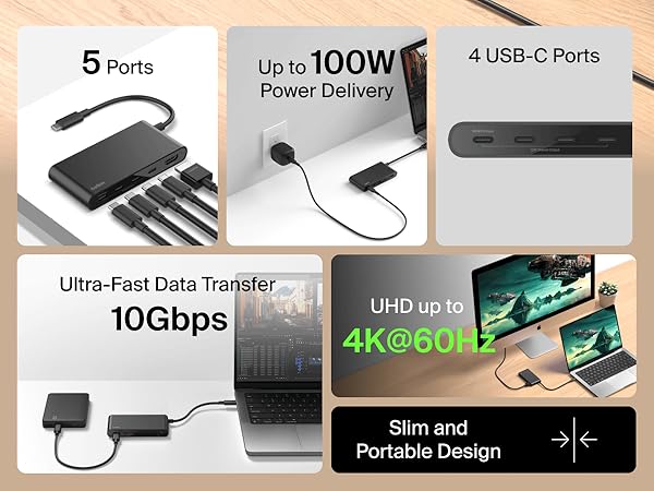Belkin Connect 5-Port USB-C Hub with 4K HDMI