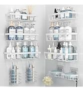 Liuoud 10 Pack Shower Caddy Organizer Rack Shelf for Inside Shower, Self Adhesive Wall Storage Ba...
