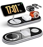 3 in 1 Charging Station for Apple Devices, Faster Mag-Safe Charger Stand, Magnetic Wireless Charg...