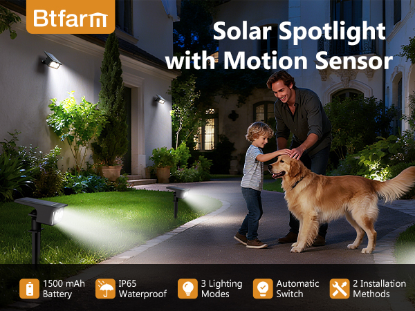 solar spotlight with motion sensor