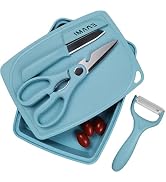 ZeQi 5-in-1 Cutting Board, Knife, Peeler, Scissors and Tray Set/Travel, Camping, Outdoor, Dorms, ...