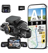 HUPEJOS AI 4K Dash Cam Front and Rear Recording with Driver Monitoring System, STARVIS 2 Night Vi...