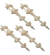 UTALIND 4 Pcs Wood Carved Onlays Appliques, Wooden Carving Decals for Bed Door Cabinet Wardrobe F...