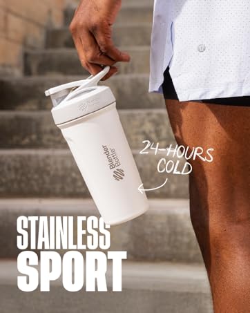 Stainless Sport Blender Bottle cup mixer for 24 cold with double wall insulated stainless steel