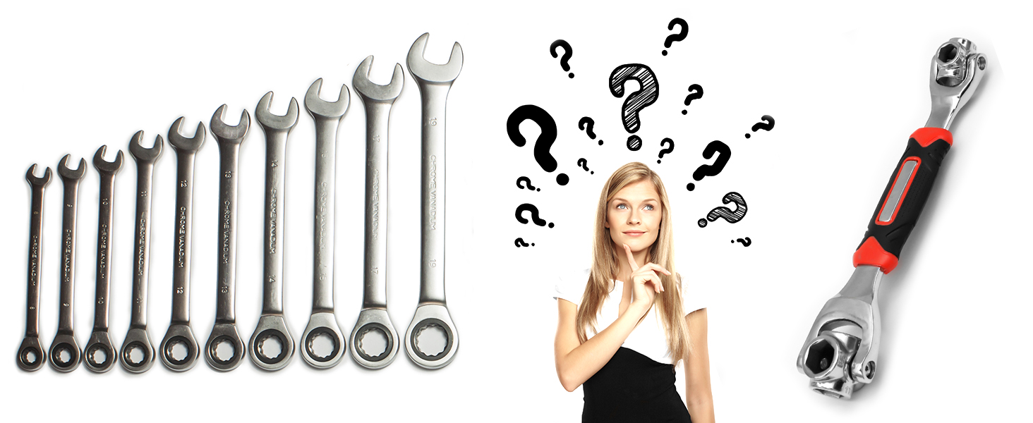 Universal Wrench 8 in 1 Socket Wrench Multi-function Wrench Tool