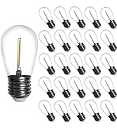 E26 S14 LED Outdoor String Light Bulb, 0.65W (7W Equivalent) Daylight White 6000K UL Listed CRI80...