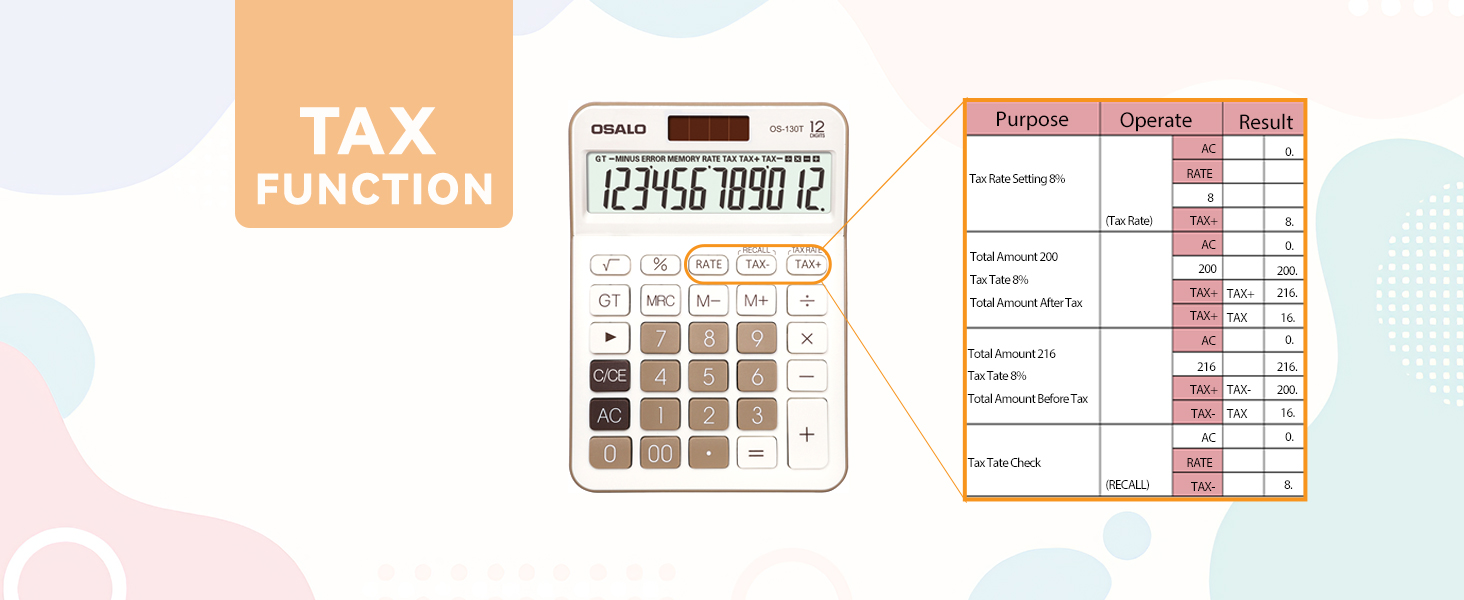 tax function basic desktop calculator