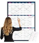 Large Dry Erase Calendar for Wall – Undated 3 Month Wall Calendar, Yearly Wall Calendar Dry Erase...