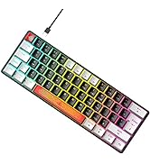 60% Wired RGB Gaming Keyboard,62 Keys Compact Mechanical Keyboard New Degsin Keycaps,Detachable U...