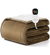 Homemate Heated Blanket Electric Throw - 50"x60" Heating Blanket Throw 1/2/4/6/8 Hours Auto-Off 1...