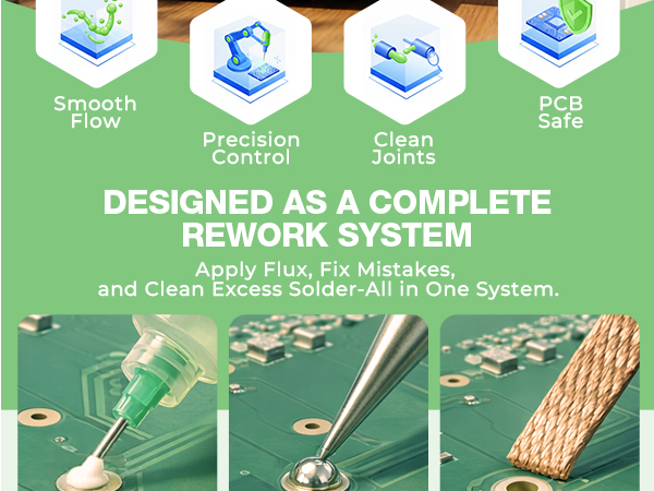 Solder Flux Paste Desoldering Wick No Clean Rosin Handy Flux Syringe Solder Wick Braid