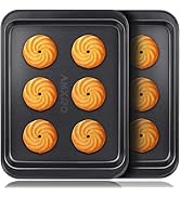 Small Baking Sheets, Nonstick Baking Toaster Oven Tray Cookie Sheet, 1 or 2 Person Household, Set...