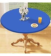 homing Round Elastic Fitted Tablecloth, Water-Resistant Fabric Tablecloths for 36"-44" Tables, Wa...