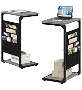 Vovonusy C-Shaped End Tables Set of 2, Small Couch Side Table with Storage Bag, Sofa Table for Li...