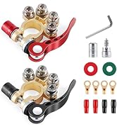SINGARO Car Battery Terminal Connector, 4 Way Positive and Negative Pole Quick Release Terminal C...