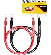 FASTSTORM 2 AWG Battery Cable, Flexible Inverter Cables 2 Feet with 3/8" Terminals OFC Pure Coppe...